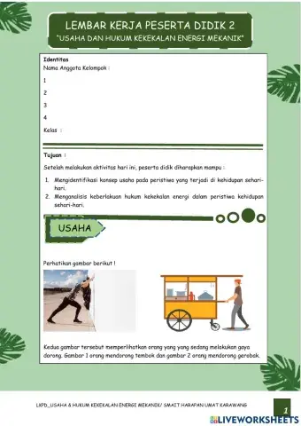 Usaha dan Hukum Kekekalan Energi