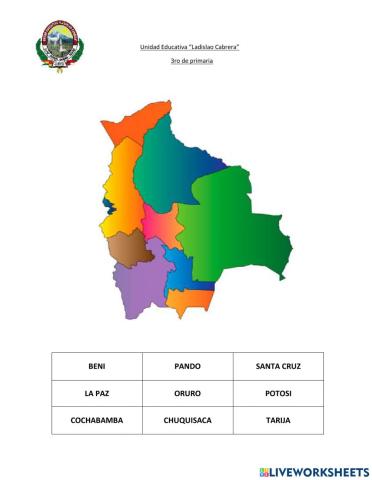 Mapa politico de bolivia