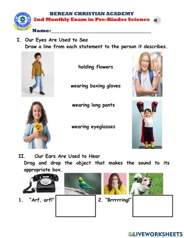 Pre-K Science Oct. Exam