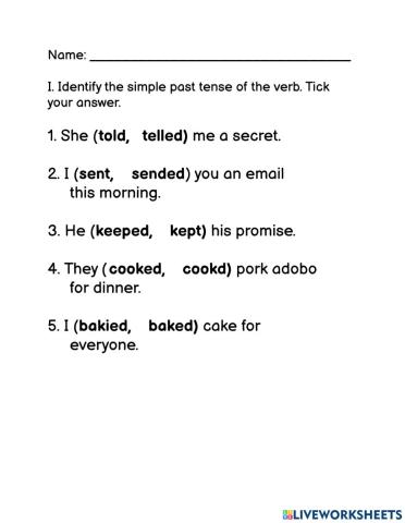 Past Tense of REGULAR and IRREGULAR VERB