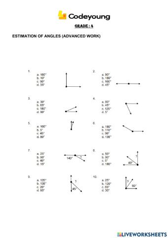 Estimation of angles (advanced work)