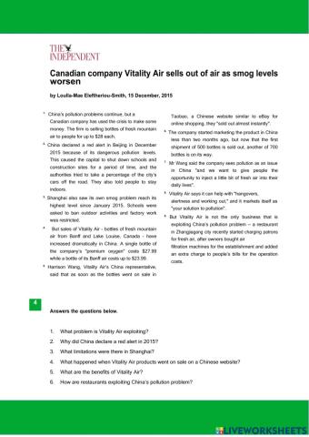 Selling air reading & grammar 2