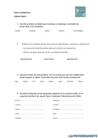 Ficha 1 lengua tema 3