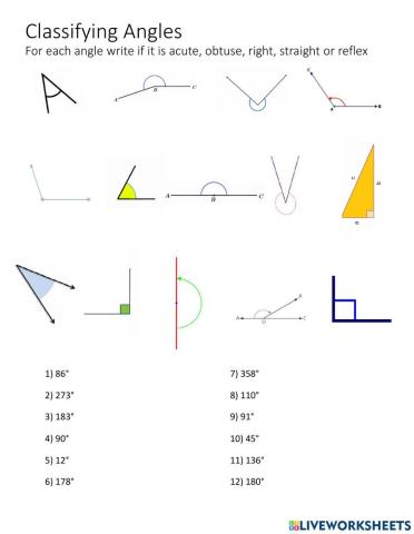 Classifying angles