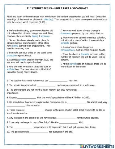 21st Cent- Unit2 part 1 - Vocab