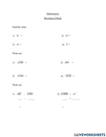 Square roots and cube roots