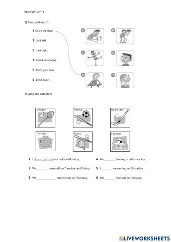 Review unit 1 English