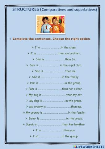 Comparatives and superlatives