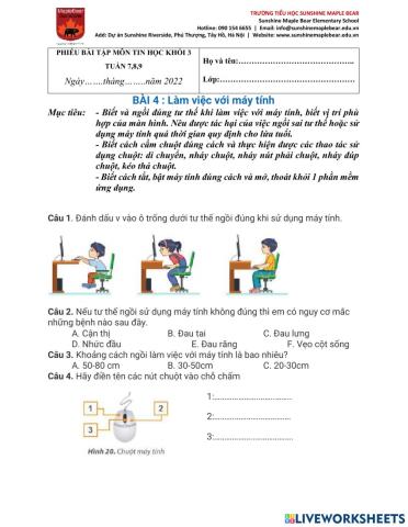 Bài 4: làm việc với máy tính