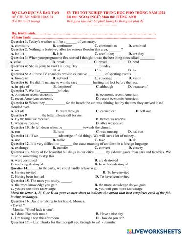 Đề TN số 24- 2022