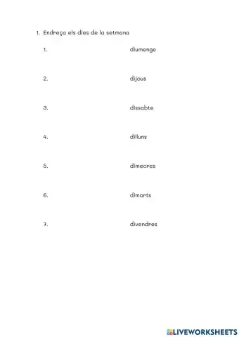 Dies i mesos de l'any