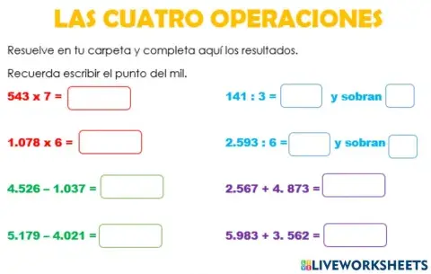Cuatro operaciones CSR