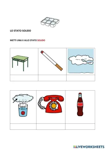 Metti una X all'immagine esatta