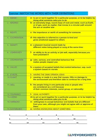 Global citizenship - words