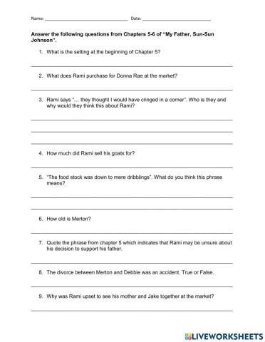 My Father, Sun Sun Johnson Chapter 5