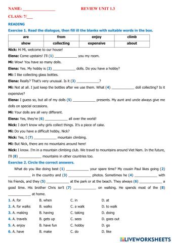 English 7 global- unit 1.3