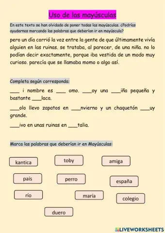 Uso de las mayúsculas