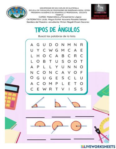 Tipos de ángulos