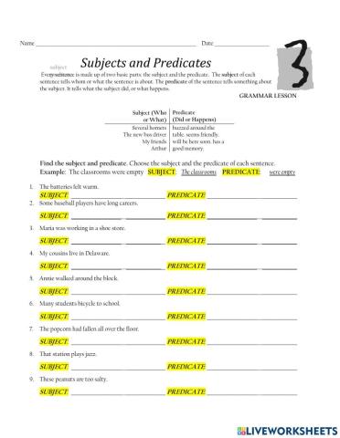 Subjects and Predicates by Erin Laabs