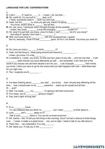 Talking about decisions part 2