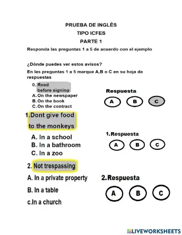 Preparación Icfes tercero de primaria