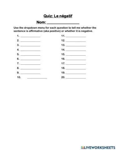 Negatif ou affirmatif