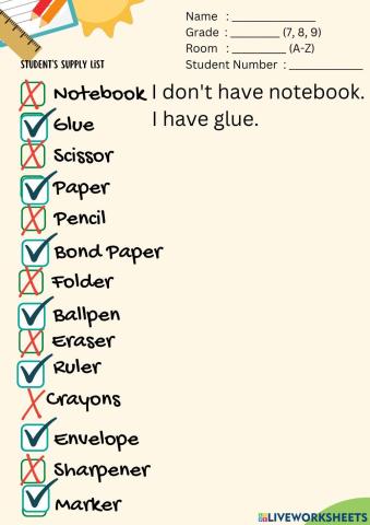 I don't have notebook.