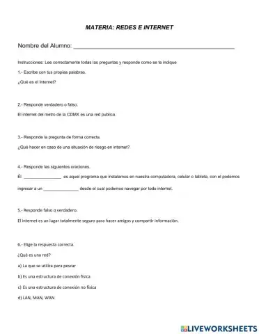 Examen Redes e internet