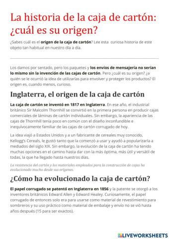 La historia de la caja de cartón
