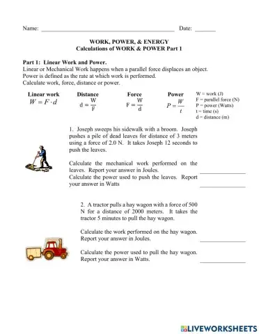 Work and Power Part 1