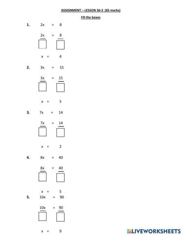 Solving Equations in one variable- Fraction Multiplication