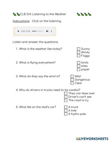 CLB 3-4 : Weather Conversation Listening