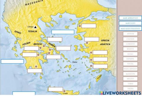 Mapa de la grecia clásica