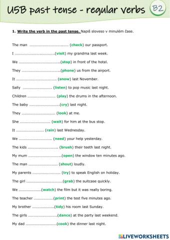 Past tense affirmative, negative