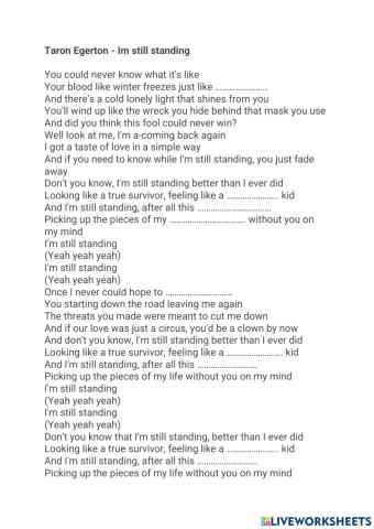 Sing! I'm still standing