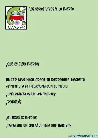 Seres vivos e inertes