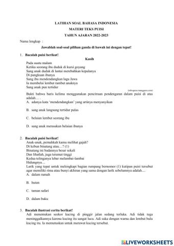 Evaluasi Unsur Pembangun Puisi