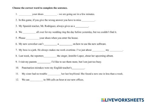 Friends 2-Vocabulary Exercise