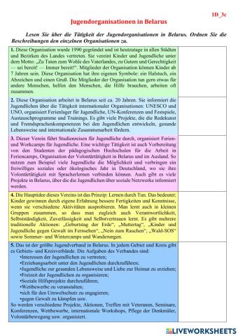 Jugendorganisationen in Belarus