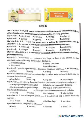 Đề HSG 12 lop 9