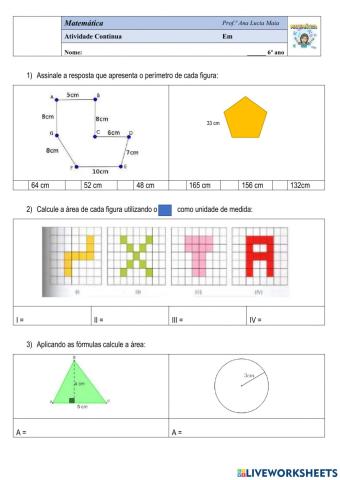 Perímetro- área evolume de polígonos