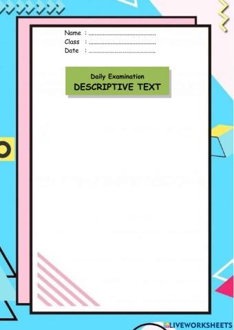Daiky test Descriptive Text