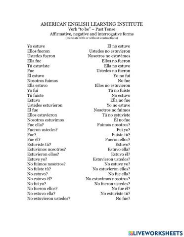 12 Verb TO BE - Past tense