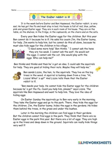 The Easter rabbit is ill