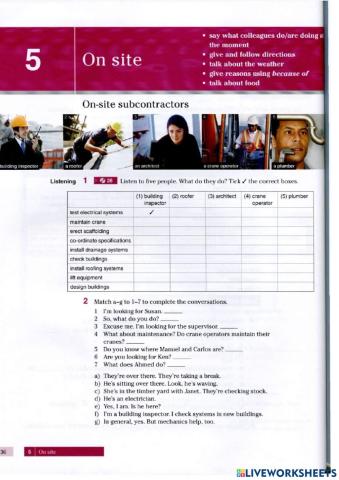 Unit 5 English for constructions p 36