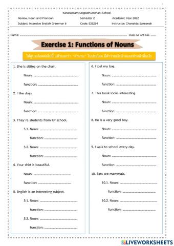 Review, Noun and Pronoun