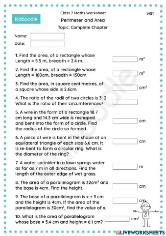 Perimeter and Area (Complete Chapter)