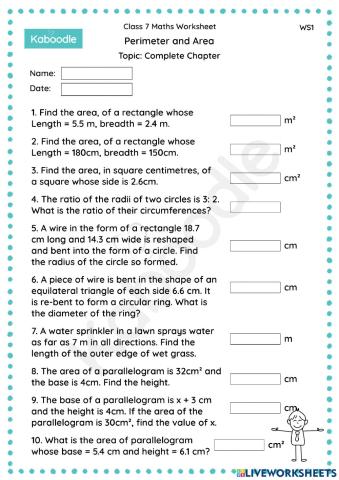 Perimeter and Area (Complete Chapter)
