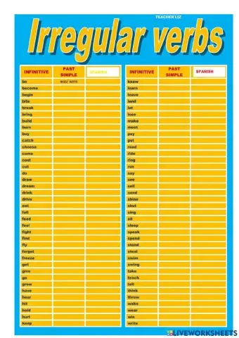 Irregular verbs in simple past