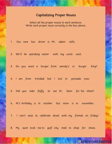 Capitalizing Proper Nouns